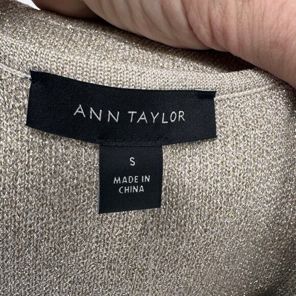 NEW Ann Taylor Gold Silver Metallic Shrug Cardigan Sz Small - Picture 7 of 8